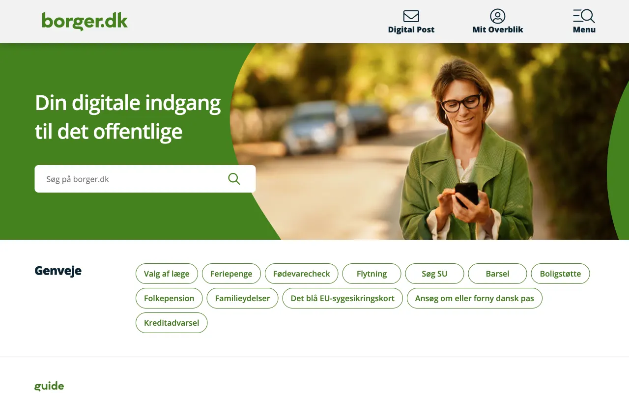 Borger.dk — produktskærmbillede