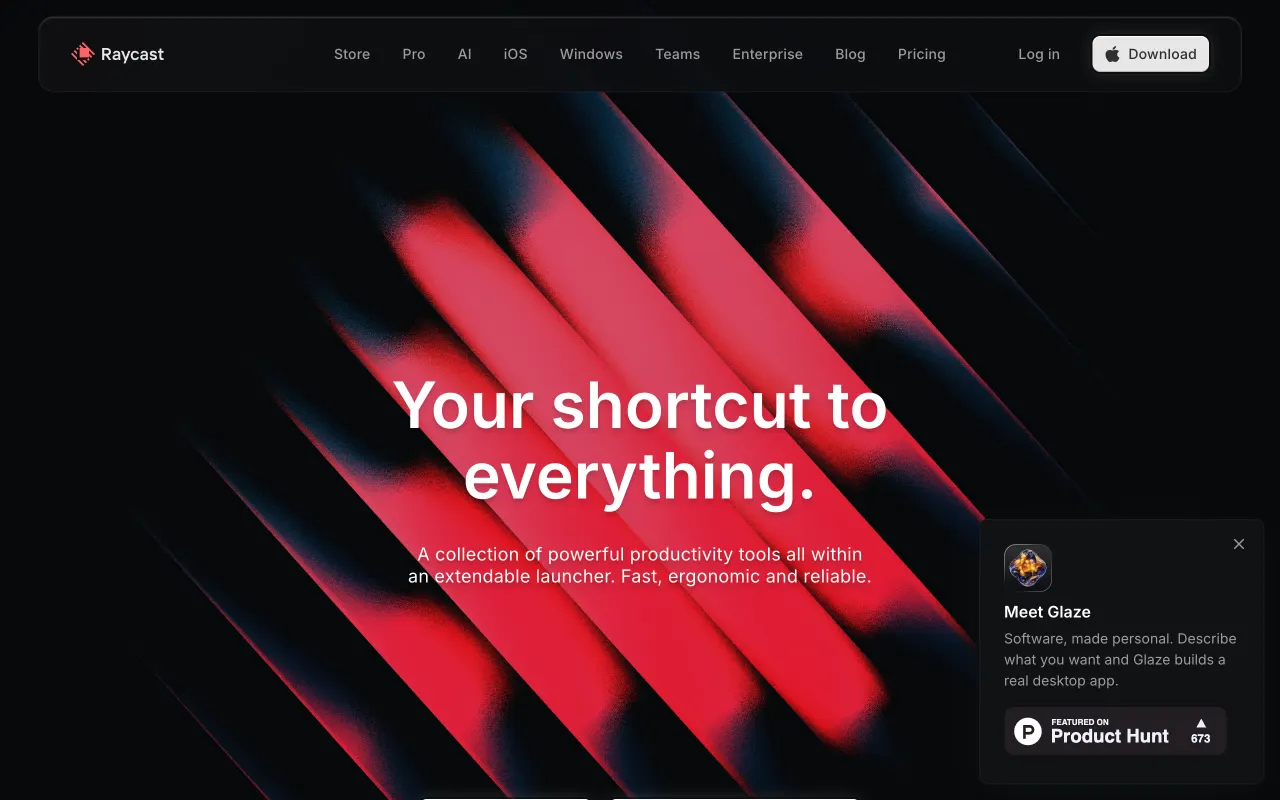 Raycast — produktskærmbillede