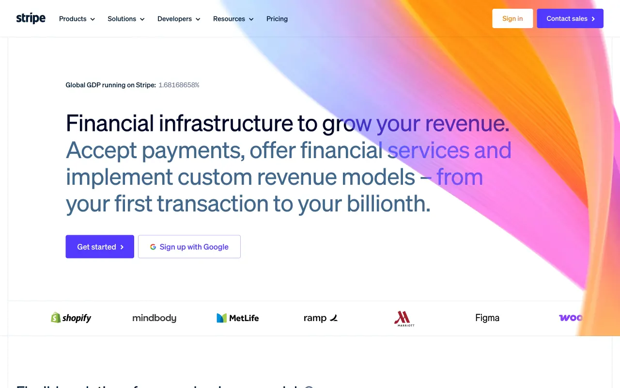 Stripe — produktskærmbillede