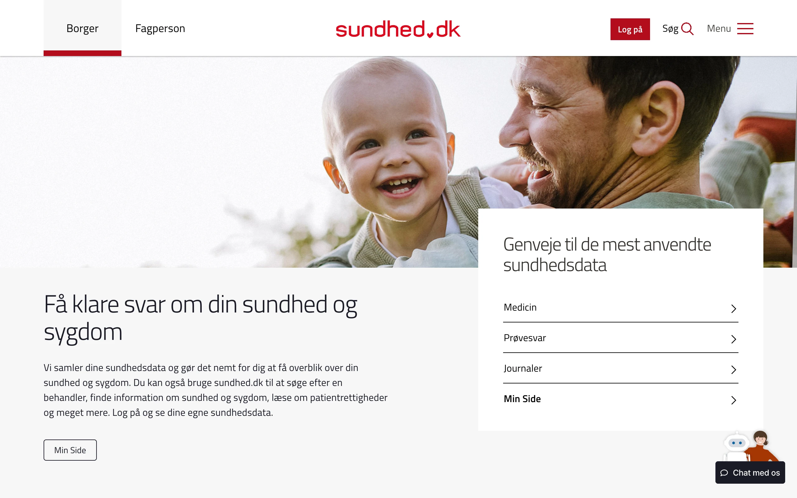 Sundhed.dk — produktskærmbillede